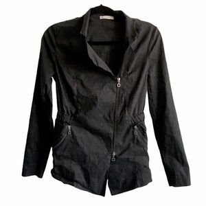SARAH PACINI Asymmetrical Lightweight Blazer Jacket Black XS